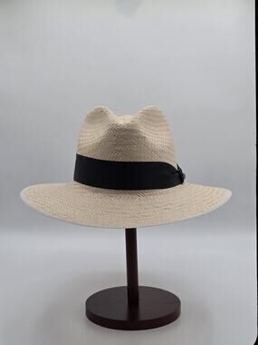 Sombrero Vueltiao Colombia Handmade Straw Fedora Hat Size 4 Tuchin Black Band